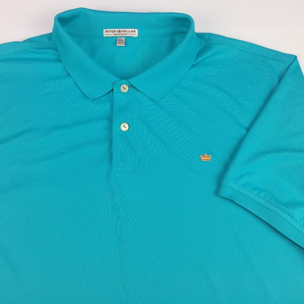 Peter Millar Tailored Fit Short Sleeve Golf Polo Shirt Mens - Picture 1 of 6